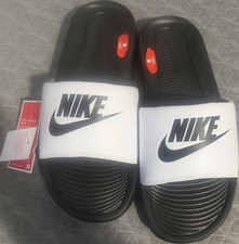 Nike Victori One Slide Sandals Black White Men's Size 10 Comfort Logo