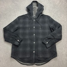 North Face Shacket Womens Large Grey Hood Fleece Lined Outdoors Jumper Ladies