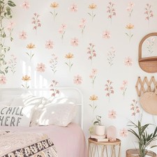 48 PCS Boho Flower Stickers Daisy Wall Decals for Girls' Rooms, Playrooms, an...