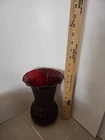 Vintage Anchor Hocking ROYAL RUBY GLASS VASE Stylized Pineapple form 1950s