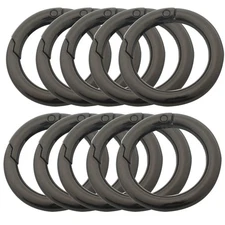 10 pcs 1.5 inch (38 mm) Big Round Carabiners Clips Metal Trigger Spring O Rin...