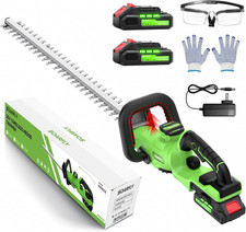 Cortasetos de 22"" inalámbrico con batería 2x2,0 Ah, 3000 rpm 180° mango giratorio