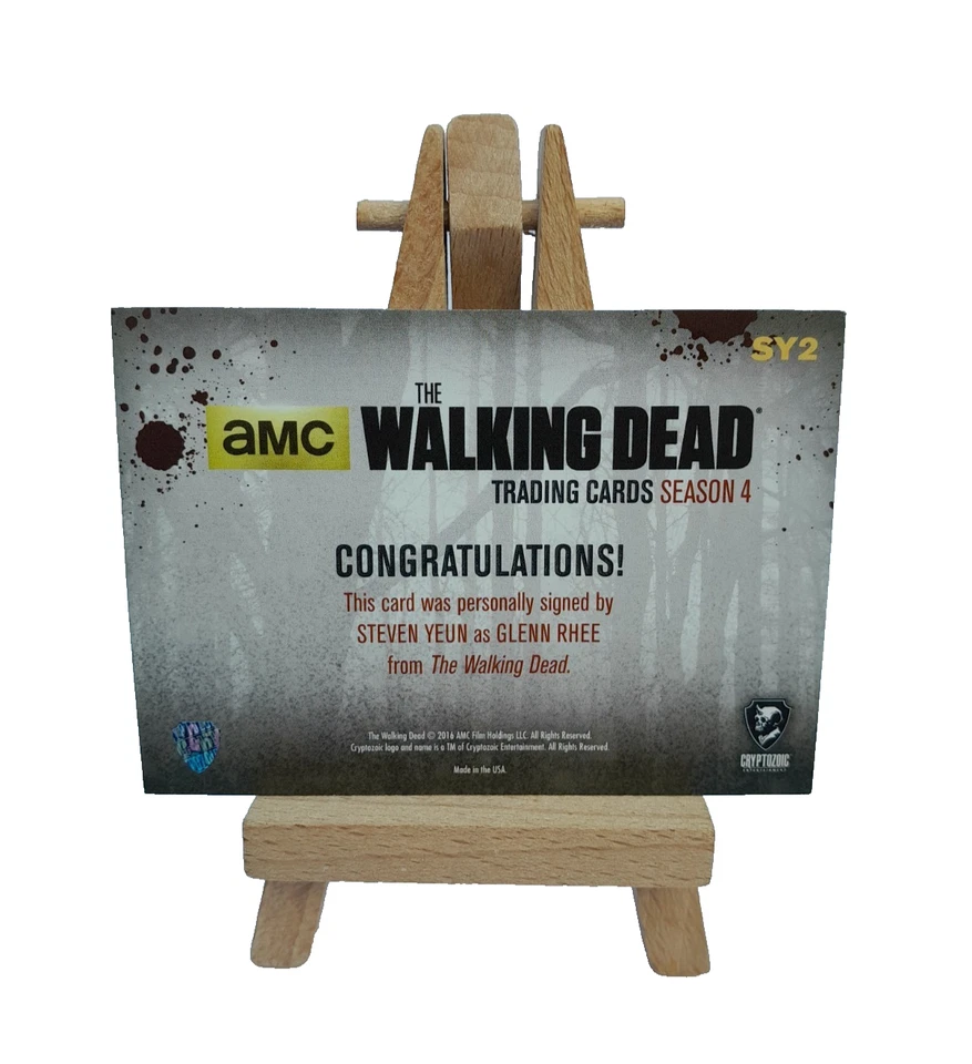 THE WALKING DEAD STEVEN YEUN AS GLENN RHEE SY2 SEASON 4 PART 2 AUTOGRAPH CARD - Image 2 of 2