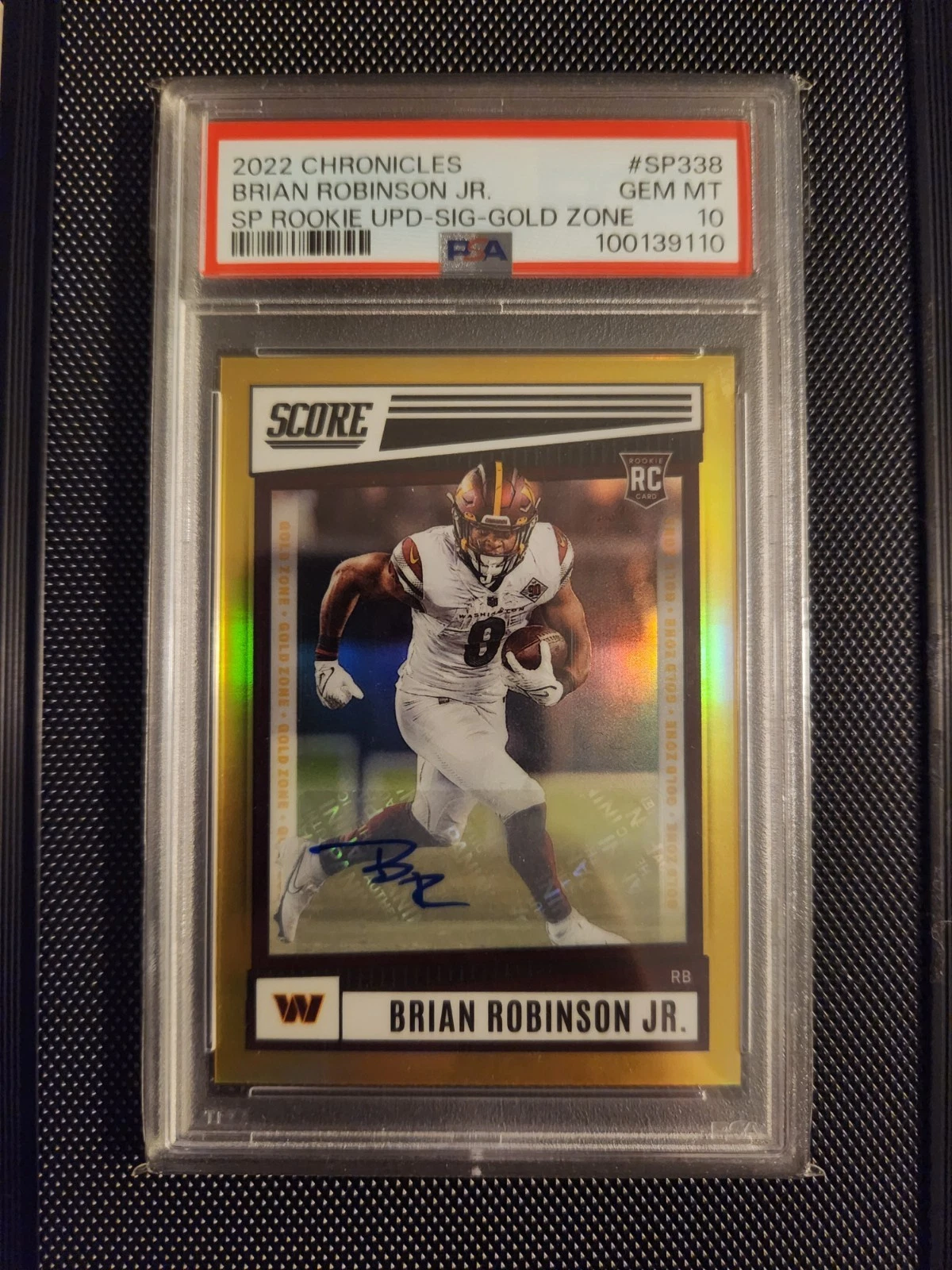 Brian Robinson Jr. Panini Chronicles Score Premium Rookies Update #SP338 Signature-Gold Zone