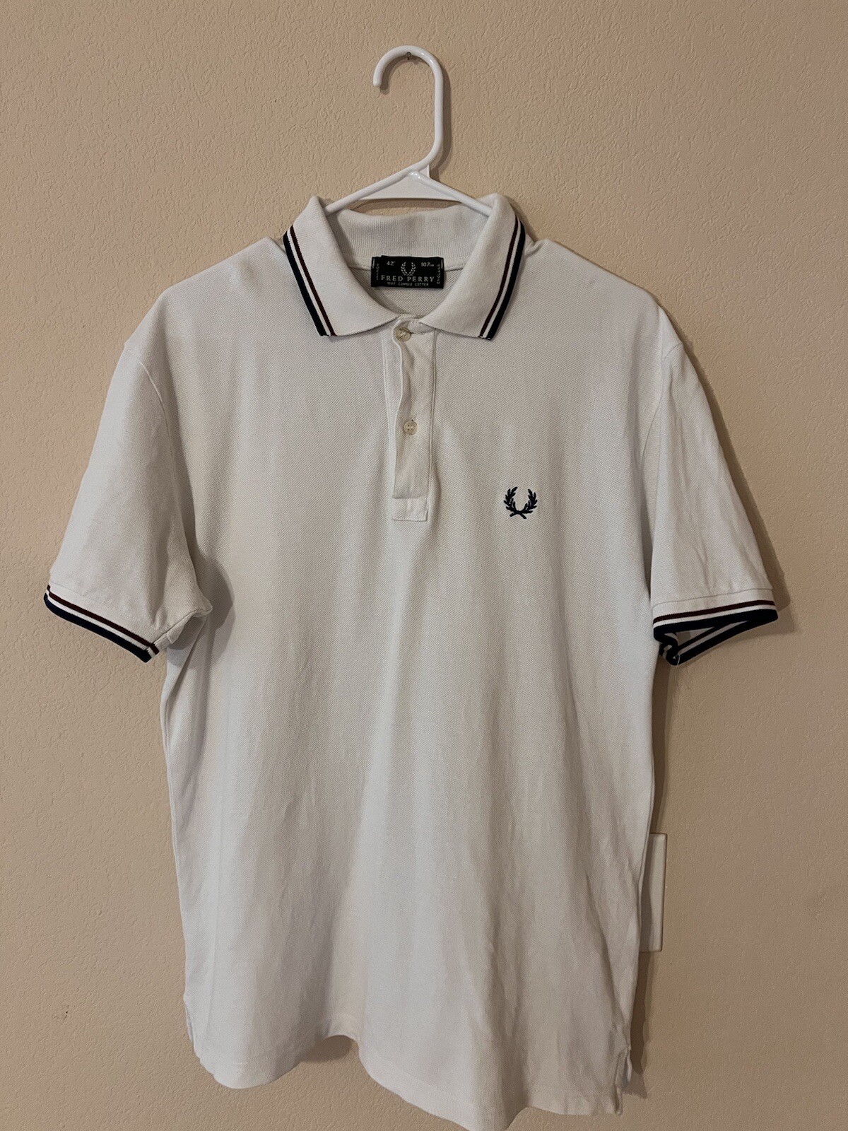Vintage Fred Perry Polo London Made in Italy Size Large Rare Tag