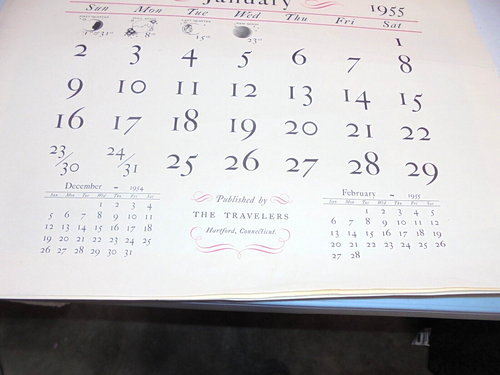 Vintage 1955 Calendar Travelers Insurance Advertising Currier & Ives COMPLETE - Picture 3 of 16
