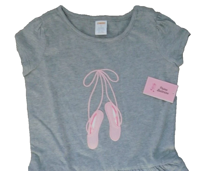 Vestido Gymboree Niñas 6 Gris Volantes En Niveles Algodón Vestido PRIMA BAILARINA NUEVO CON ETIQUETAS Foto 2 de 3