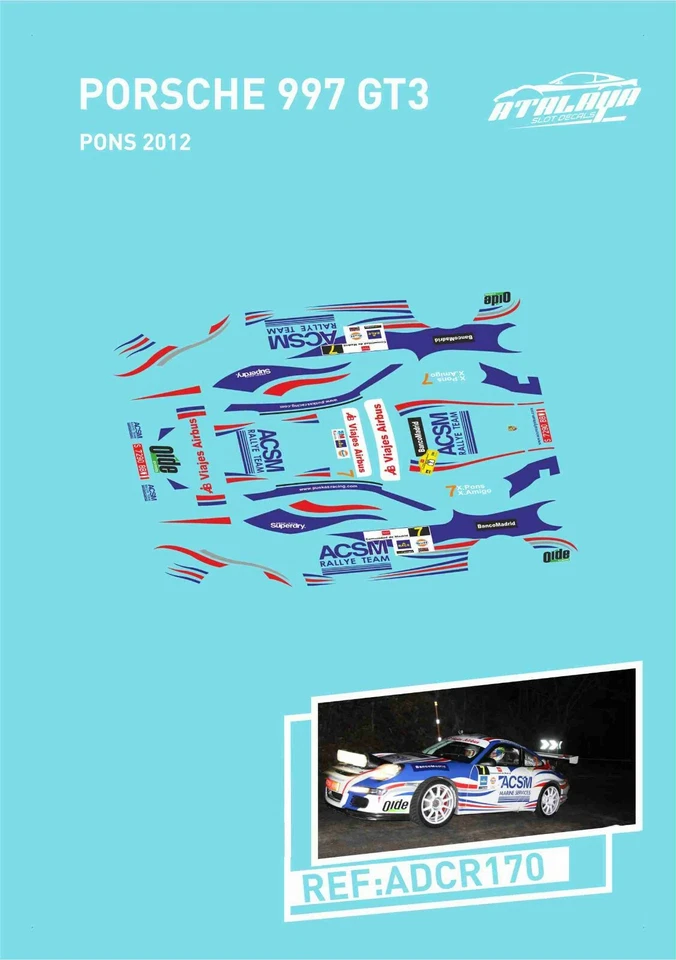 CALCAS PORSCHE 997 GT3 PONS 2012