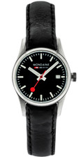 Mondaine Retro Black Dial Black Leather Women’s watch A629.30341.14SBB