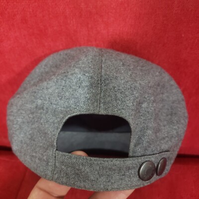 HERMES Baseball Cap Size 58 Large Cashmere Unisex Gray good  display picture 2