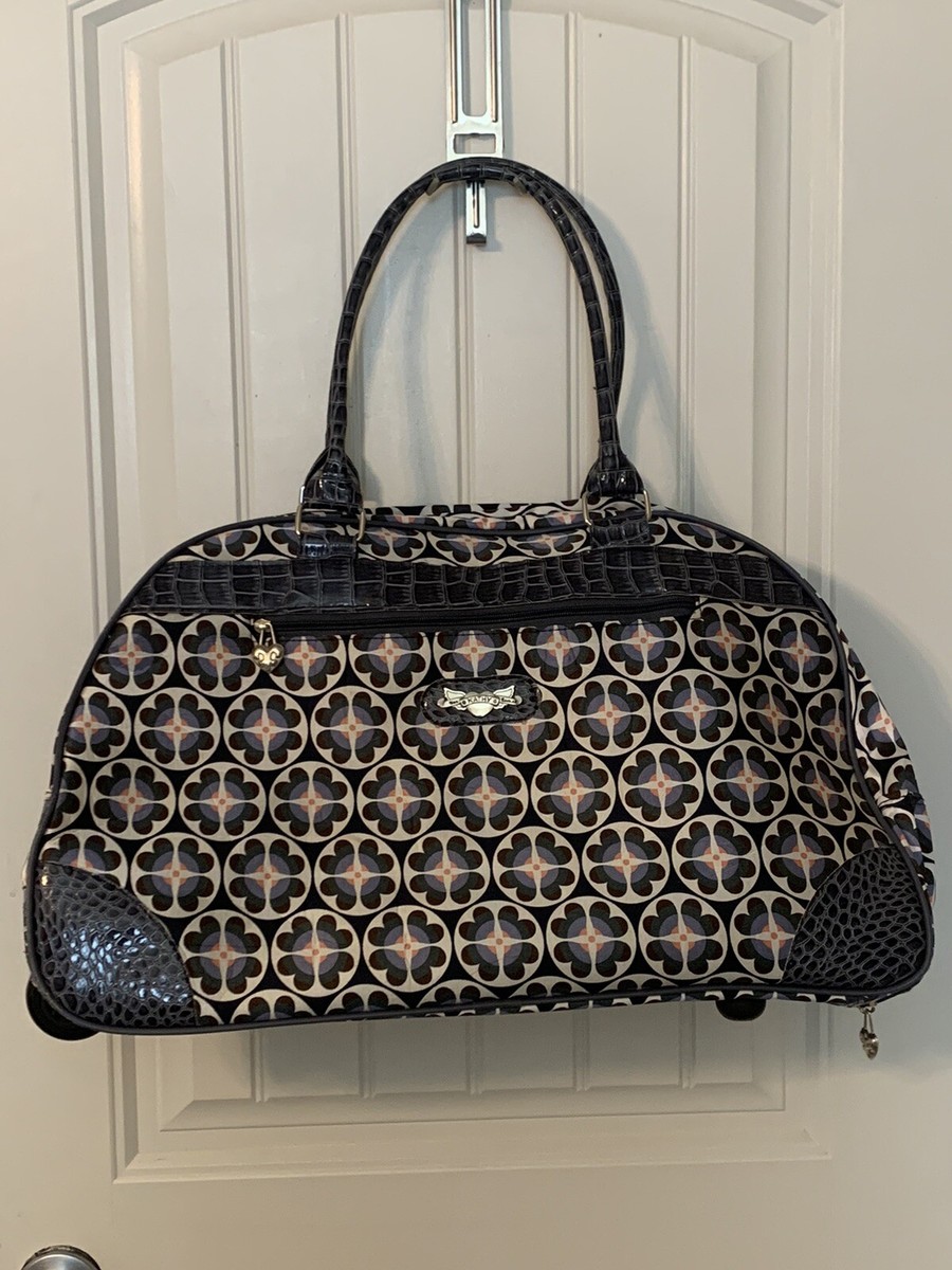 Kathy Van Zeeland Duffel Rolling Wheeled Duffle Bag Croc Accent