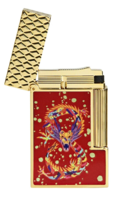 ST DUPONT BLACK PALLADIUM LINE LIGNE 2 LIGHTER YEAR OF THE DRAGON