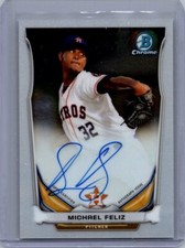 2014 Bowman Chrome #BCAP-MF Michael Feliz Prospect Autographs