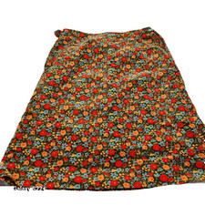 Vintage 1970 Mr D Skirt A-line Floral Wm Sz 15-16 Red Green Teal Grannycore