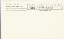 W.H. Smith & Son Ltd. Branch Memorandum from H.Heath Shop Unused Paper Ref 39436