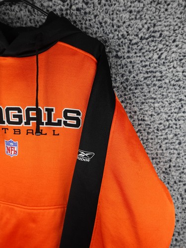 Vintage Reebok NFL Cincinnati Bengals Hoodie Men’s L Team Apparel Fleece Pullov - Picture 3 of 15