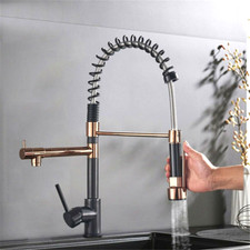 Bronze Rose Gold Kitchen Faucet Single Handle Sink Mixer Taps Pull Down Sprayer