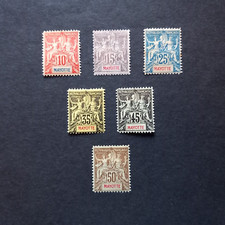 COLONIE FRANCESI - MAYOTTE - 1900/07 ORDINARIA, SERIE DI 6 VALORI LING. MH*