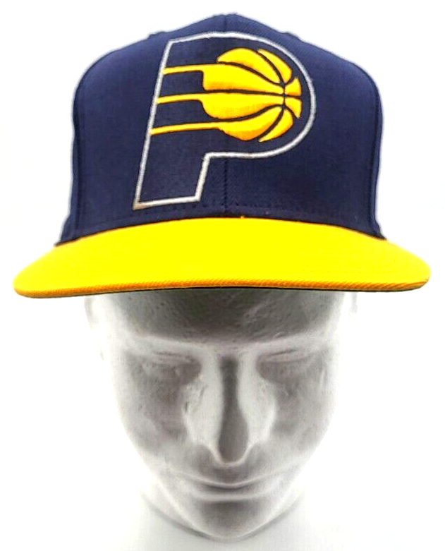 Casquette Indiana Pacers Mitchell & Ness – Bleu Et Jaune, Snapback Réglable, Large Bord