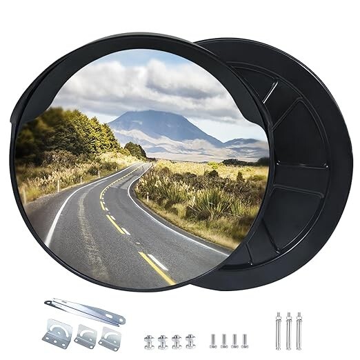 Miroir routier 45cm pour éviter les accidents aux virages masqués