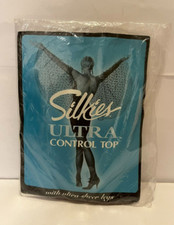 New In Package Vintage Silkies Ultra Control Top Pantyhose Size L 42-46 Mocha
