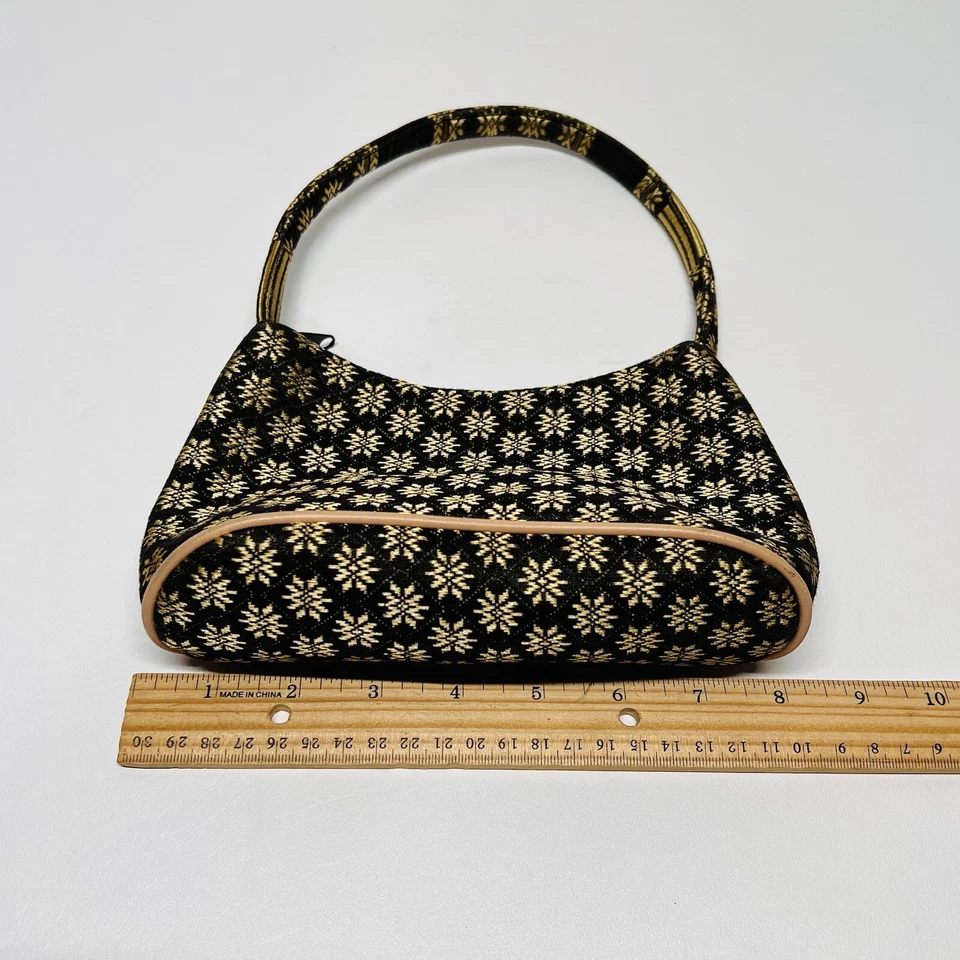 Bolso de mano pequeño de fiesta con estampado de tela verde Foto 2 de 4