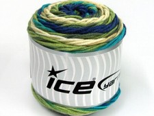 3-Skein/Cakes Lot Cakes Blues Yarn FREE SHIPPING Turquoise navy cream green