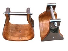 4" Western Bell Wooden Stirrups for Horses Stainless Steel Covered Sold in Pair