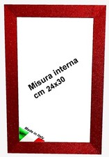 Cornice in legno rossa glitterata per stampe foto poster  cm 6  Misura cm. 24x30