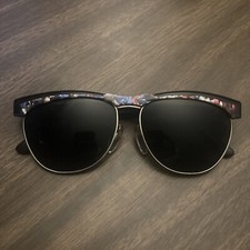 Vintage Tortoise Aviator Sunglasses Colored Brow Bar Black Gold Tone 70 s 80 s