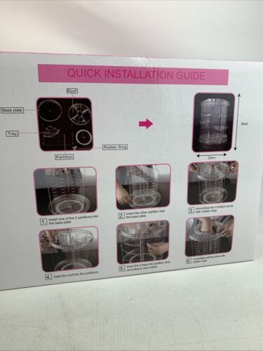 Plastic Makeup Organiser Rotating High Capacity Adjustable 360 Degree G421 - Picture 3 of 6