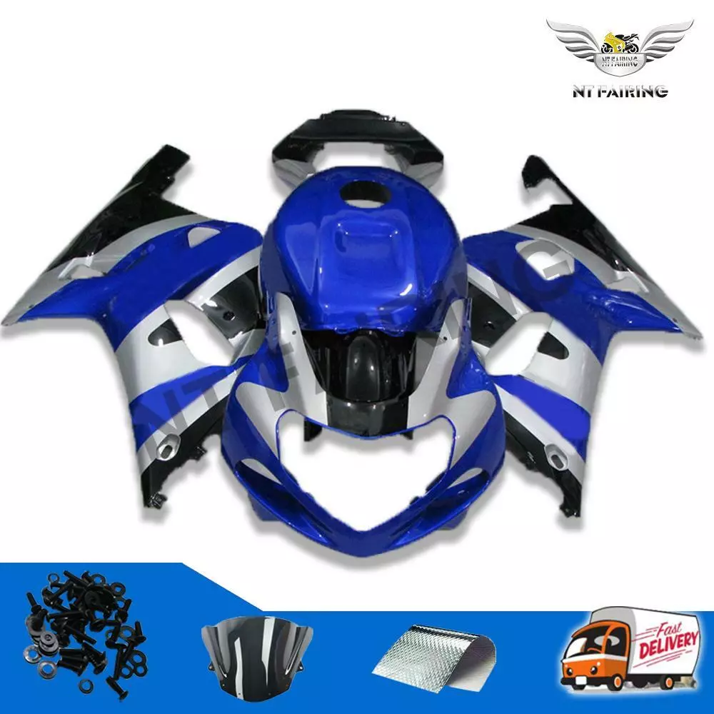 PL Blue Sliver ABS Injection Fairing Fit for Suzuki 2001 2003 GSXR