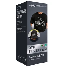 24in x 65.6ft DTF Silver Foil Film Roll, Cold Peel US Stock