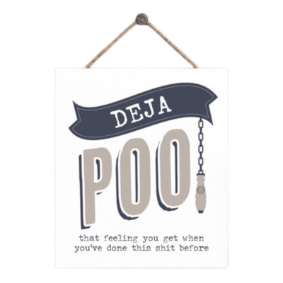 Deja Poo Neuheit hängende Holztafel Dekoration Badezimmer Wohnaccessoires