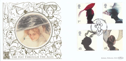 Fabulous Hats GB Benham 22Ct GOLD FDC Hat & Mitre Court 2001 No 267/500 (131312)
