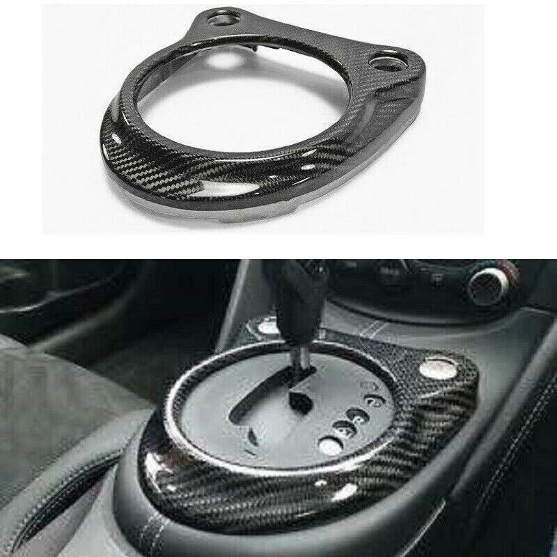 Cubierta de panel de cambio de marchas decorativo de fibra de carbono real para Nissan 370Z Z34 Foto 2 de 4