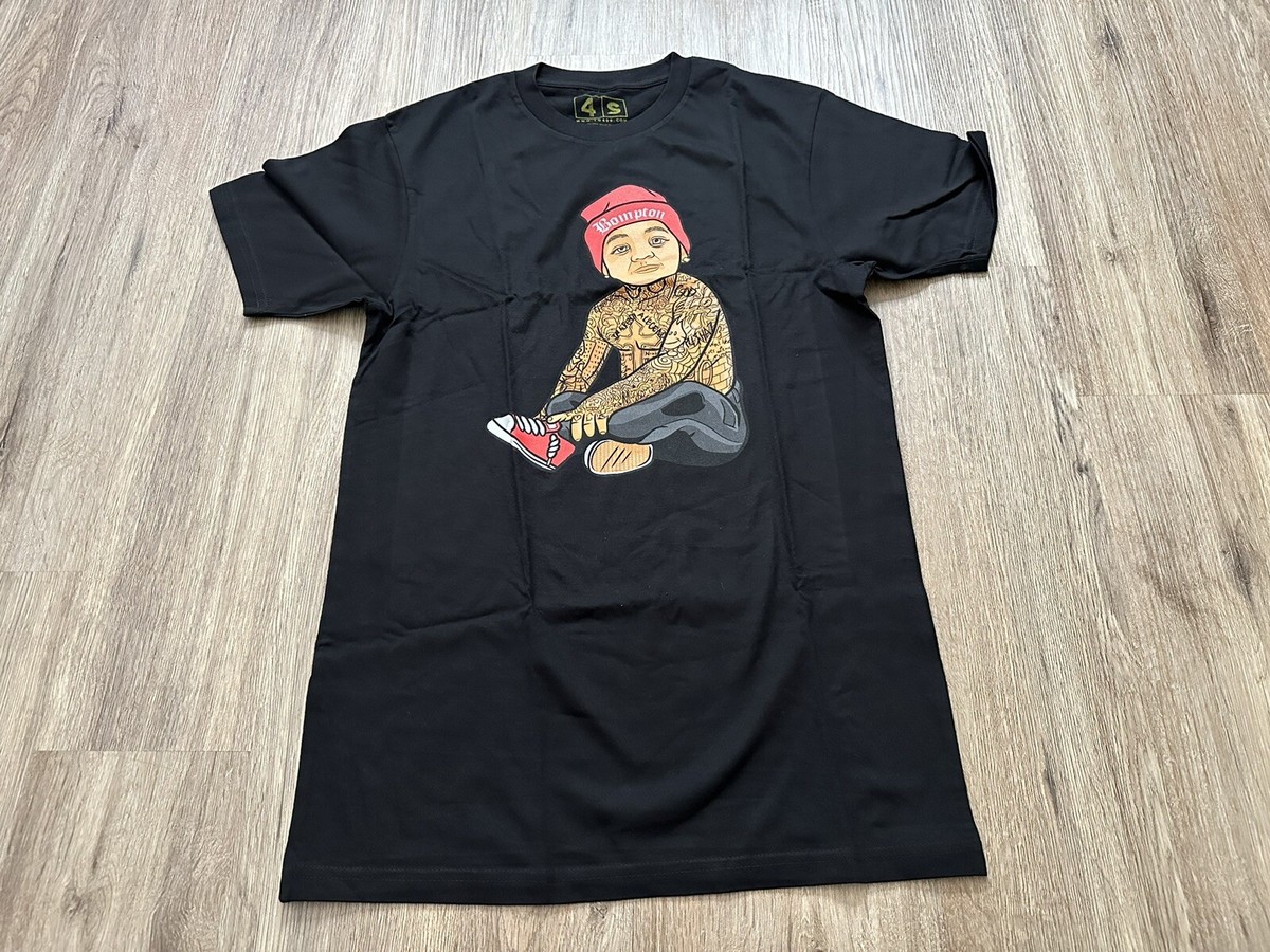 4Hunnid 400 Bompton Baby Streets Tee Men's Black T-Shirt Size S