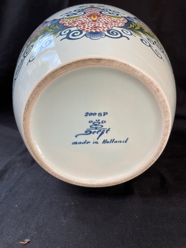 Antique DELFT Holland large polychrome tobacco jar. Marked bottom - Picture 8 of 10