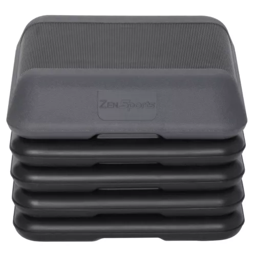 Adjustable Aerobic Step Platform Non-slip with 4 Risers Home Gym Grey/Green - Picture 10 of 21