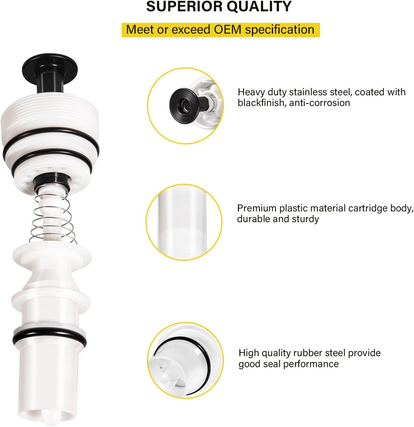 For Flushmate C-100500-K Cartridge Toilet Piston Parts 500, 501, 501A, 501B, 503