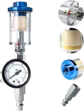 1/4" MINI INLINE AIR FILTER & WATER TRAP HVLP Spray Gun Airbrush Hose Tool Paint