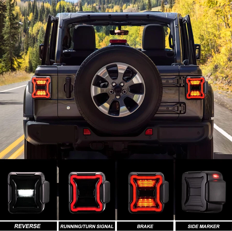 Kit combinado de faros LED de 9 pulgadas DRL y luces traseras para Jeep Wrangler JL 2018-2024 Foto 4 de 4