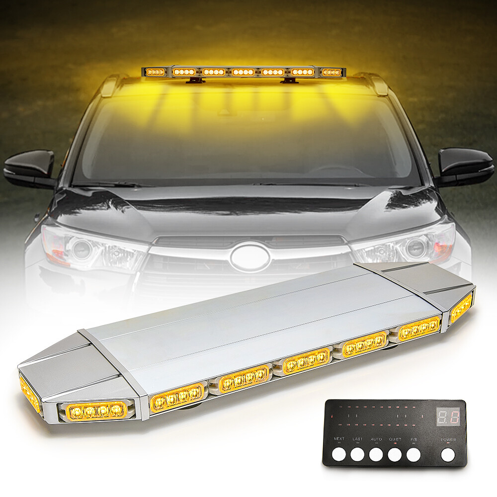 LE-JX 30 LED Traffic Advisor Strobe Light Bar Amber Double Side Emergency Flash Light Bar Hazard Warning Magnetic Base - Foto 8