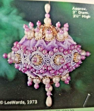 LeeWards FANTASY Purple Boutique Vtg 1973 Sequin Bead Christmas Ornament KIT
