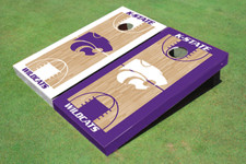 Kansas State University Wildcats Alternating Basketball Court Custom Cornhole Bo