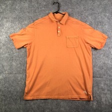 Tommy Bahama Shirt Mens Large Peach Marlin Pocket Golf Rugby Preppy Casual