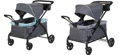 Baby Trend Tour LTE 2-In-1 Stroller Wagon W/ Canopy - Desert Grey / Blue |  eBay