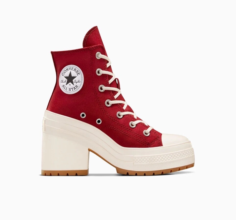 Women Converse Chuck 70 All Star De Luxe Shoes Boots Park Deep Red White A12576C