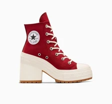 Women Converse Chuck 70 All Star De Luxe Shoes Boots Park Deep Red White A12576C