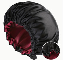Reversible Adjustable Satin Bonnet, 2 Layered, Lightweight, Soft Gentle on Hair